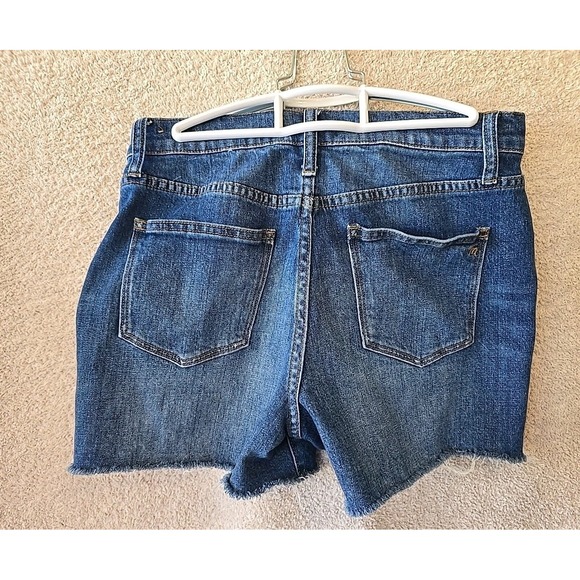 Madewell High-Rise Denim Shorts in Glenoaks Wash Rough Hem Cutoff Size 27 - Picture 3 of 16